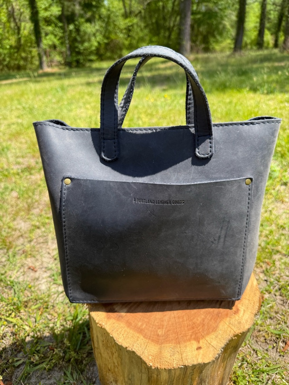 Portland Leather Goods Mini Crossbody Tote - Deep Water